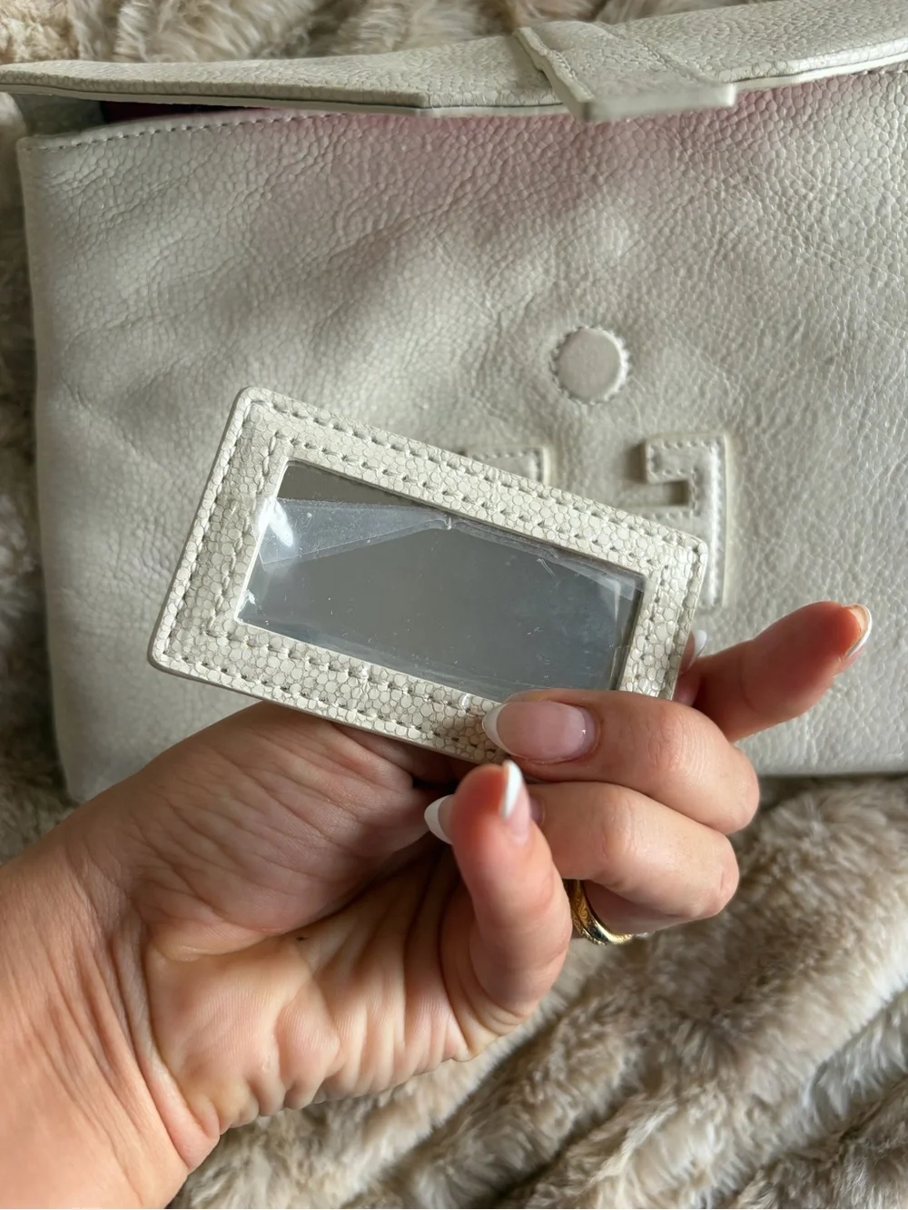 White Leather Clutch